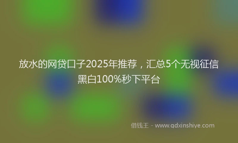 放水的网贷口子2025年推荐，汇总5个无视征信黑白100%秒下平台
