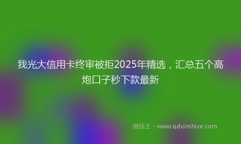 我光大信用卡终审被拒2025年精选，汇总五个高炮口子秒下款最新