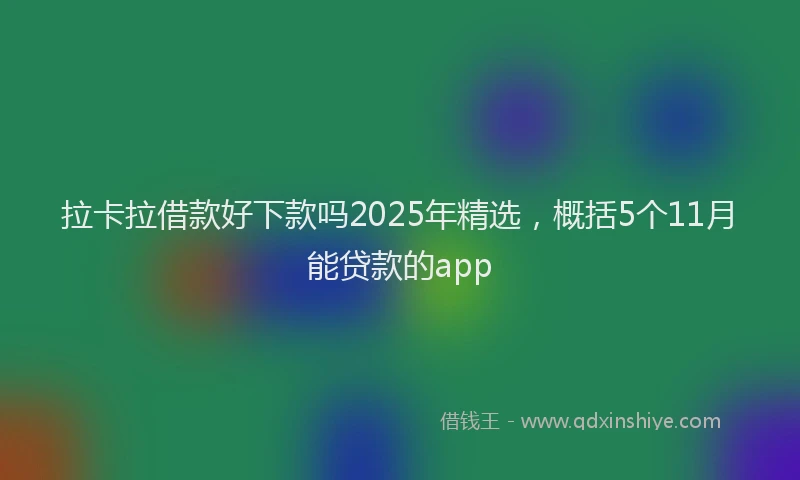 拉卡拉借款好下款吗2025年精选，概括5个11月能贷款的app