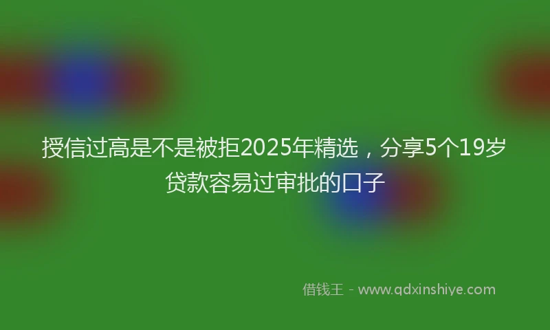 授信过高是不是被拒2025年精选，分享5个19岁贷款容易过审批的口子