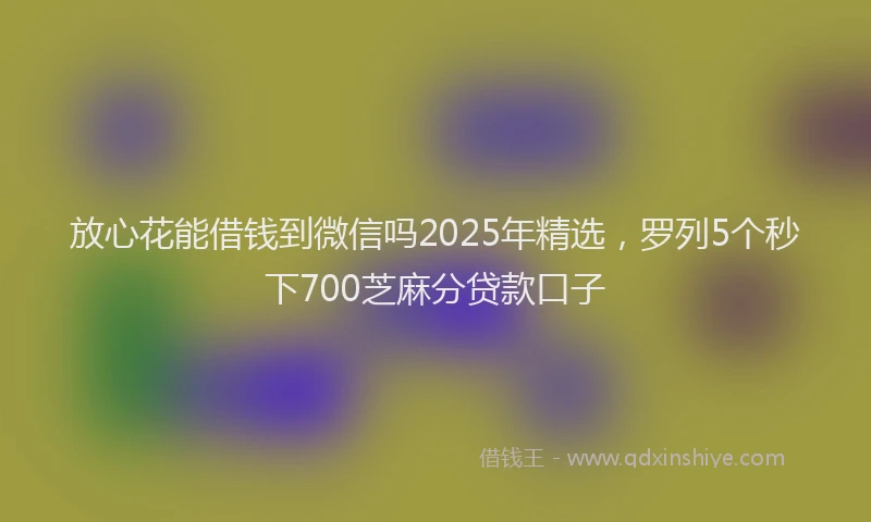 放心花能借钱到微信吗2025年精选，罗列5个秒下700芝麻分贷款口子