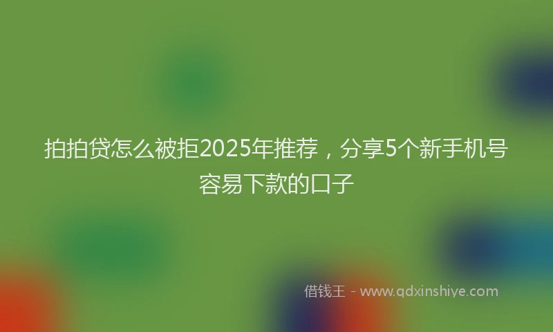 拍拍贷怎么被拒2025年推荐，分享5个新手机号容易下款的口子