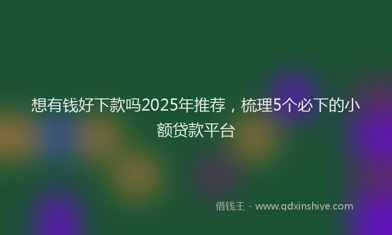 想有钱好下款吗2025年推荐，梳理5个必下的小额贷款平台