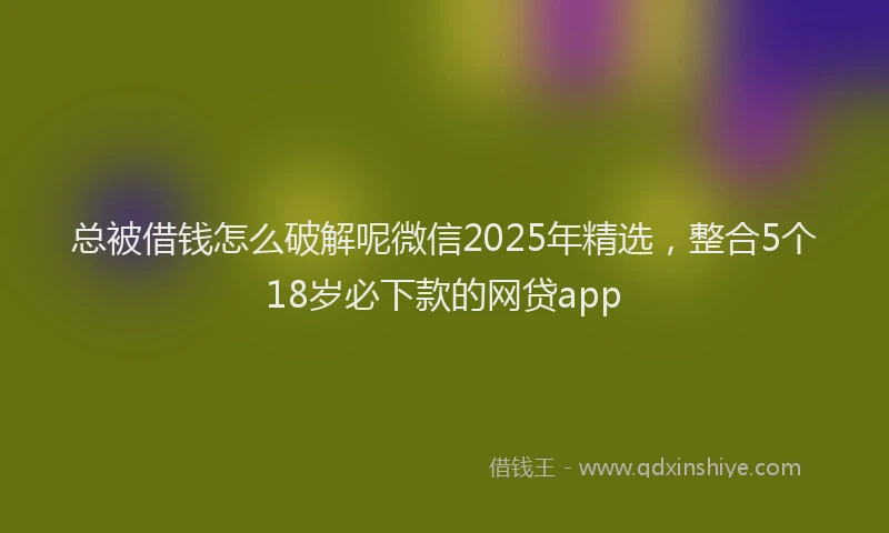 总被借钱怎么破解呢微信2025年精选，整合5个18岁必下款的网贷app