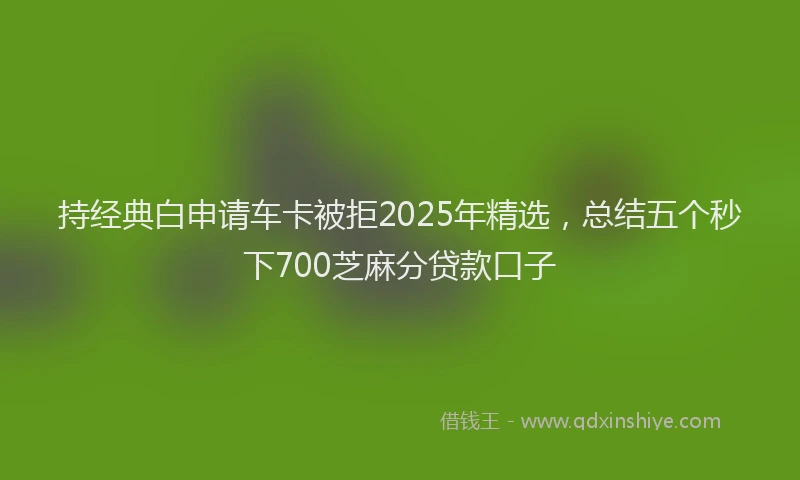 持经典白申请车卡被拒2025年精选，总结五个秒下700芝麻分贷款口子