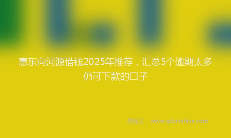 惠东向河源借钱2025年推荐，汇总5个逾期太多仍可下款的口子