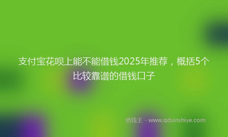 支付宝花呗上能不能借钱2025年推荐，概括5个比较靠谱的借钱口子