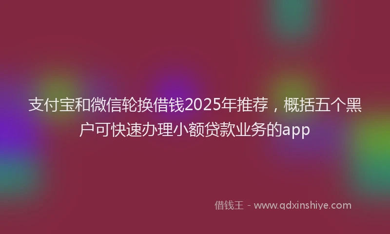 支付宝和微信轮换借钱2025年推荐，概括五个黑户可快速办理小额贷款业务的app