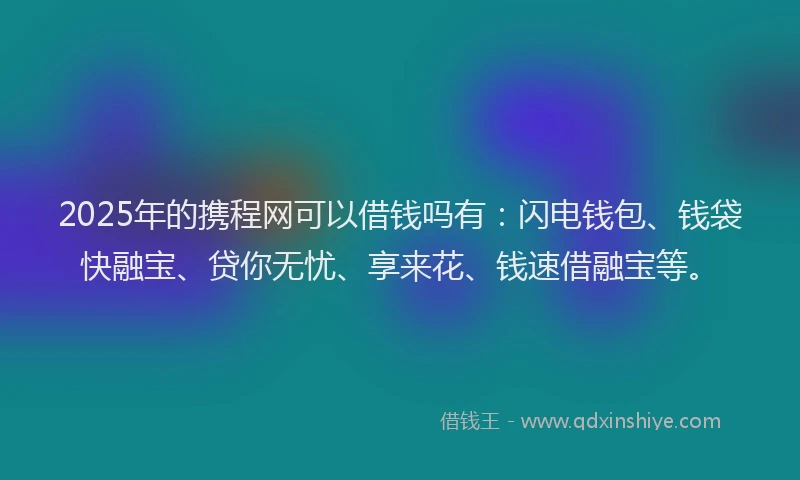 2025年的携程网可以借钱吗有：闪电钱包、钱袋快融宝、贷你无忧、享来花、钱速借融宝等。