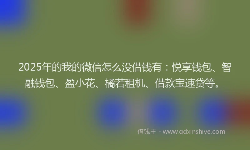 2025年的我的微信怎么没借钱有：悦享钱包、智融钱包、盈小花、橘若租机、借款宝速贷等。