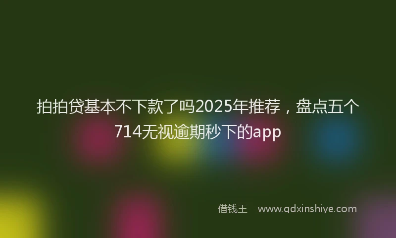 拍拍贷基本不下款了吗2025年推荐，盘点五个714无视逾期秒下的app