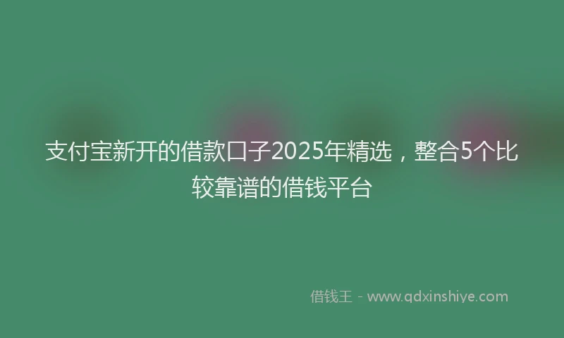 支付宝新开的借款口子2025年精选，整合5个比较靠谱的借钱平台