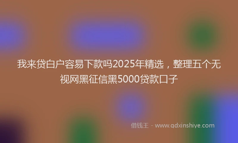 我来贷白户容易下款吗2025年精选，整理五个无视网黑征信黑5000贷款口子