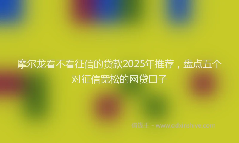 摩尔龙看不看征信的贷款2025年推荐，盘点五个对征信宽松的网贷口子
