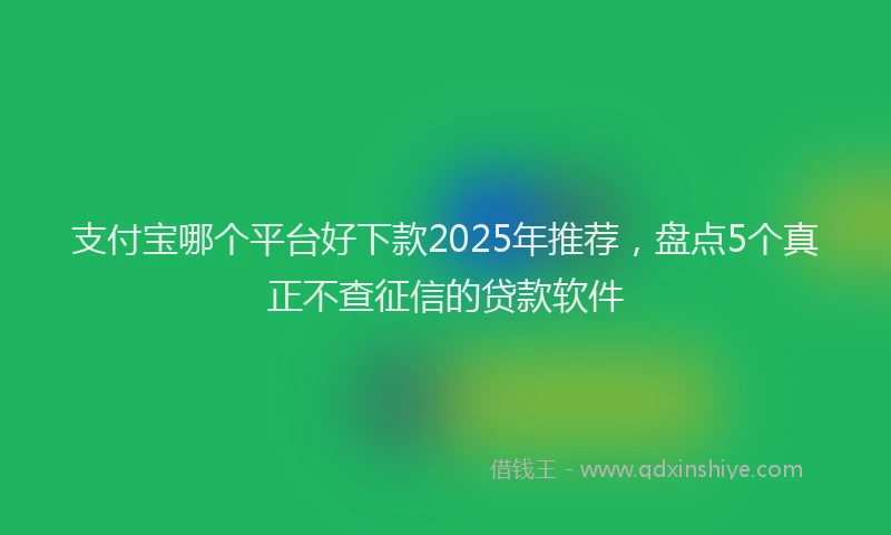 支付宝哪个平台好下款2025年推荐，盘点5个真正不查征信的贷款软件