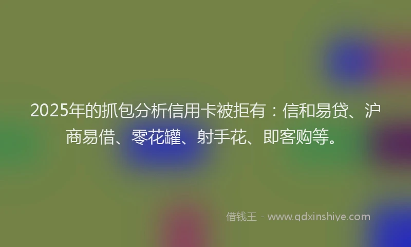2025年的抓包分析信用卡被拒有：信和易贷、沪商易借、零花罐、射手花、即客购等。