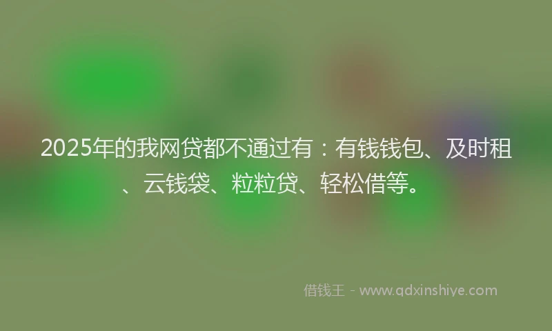 2025年的我网贷都不通过有：有钱钱包、及时租、云钱袋、粒粒贷、轻松借等。
