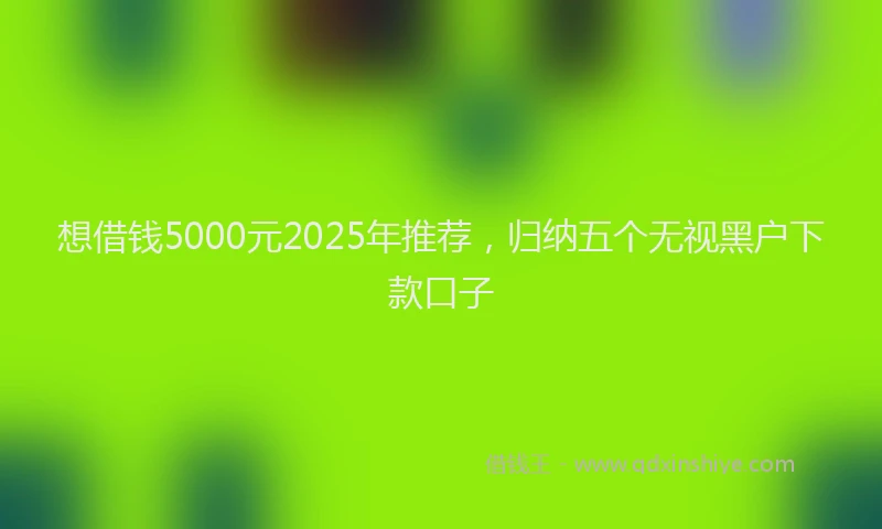 想借钱5000元2025年推荐，归纳五个无视黑户下款口子