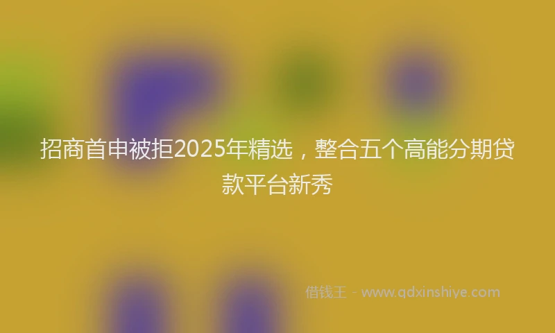招商首申被拒2025年精选，整合五个高能分期贷款平台新秀