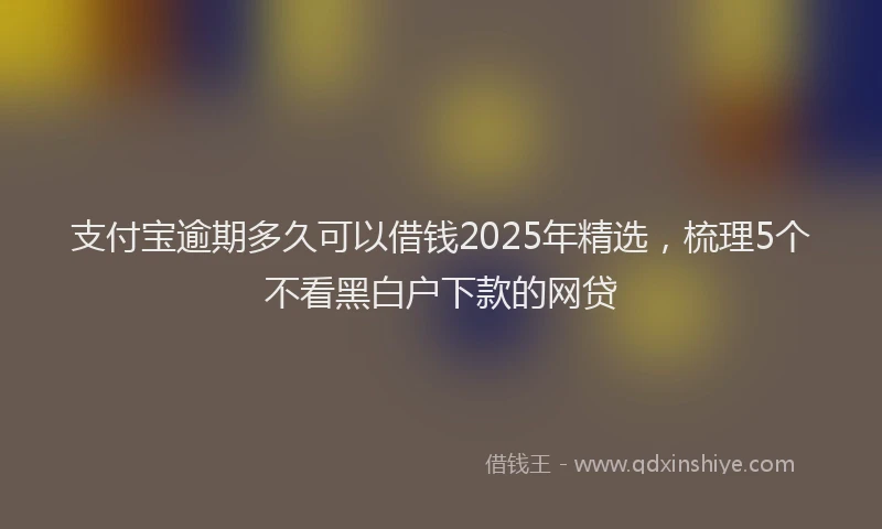 支付宝逾期多久可以借钱2025年精选，梳理5个不看黑白户下款的网贷