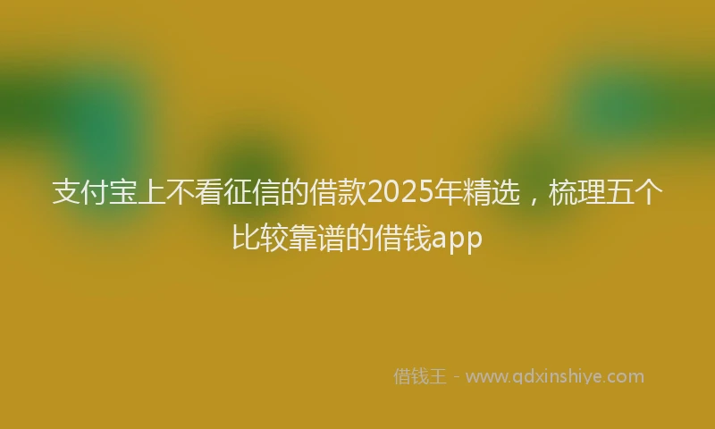 支付宝上不看征信的借款2025年精选，梳理五个比较靠谱的借钱app