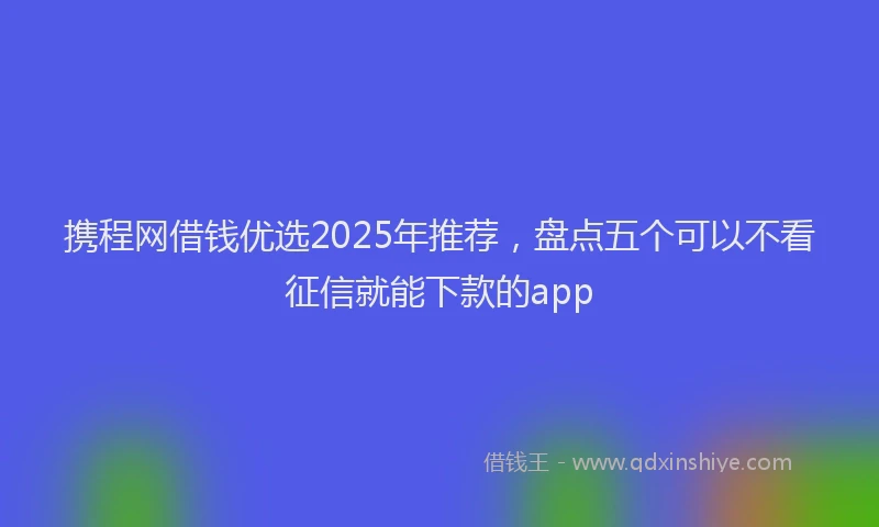 携程网借钱优选2025年推荐，盘点五个可以不看征信就能下款的app