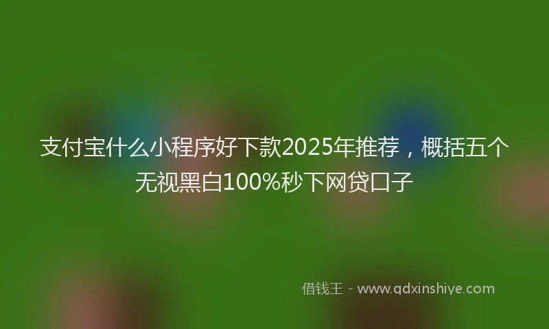 支付宝什么小程序好下款2025年推荐，概括五个无视黑白100%秒下网贷口子