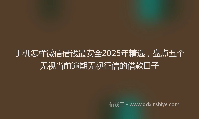 手机怎样微信借钱最安全2025年精选，盘点五个无视当前逾期无视征信的借款口子