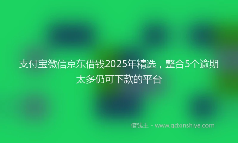 支付宝微信京东借钱2025年精选，整合5个逾期太多仍可下款的平台