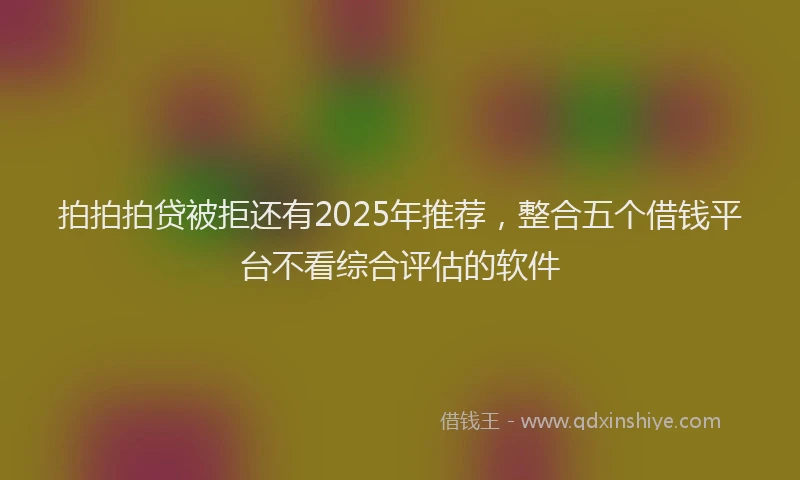 拍拍拍贷被拒还有2025年推荐，整合五个借钱平台不看综合评估的软件