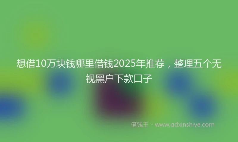 想借10万块钱哪里借钱2025年推荐，整理五个无视黑户下款口子