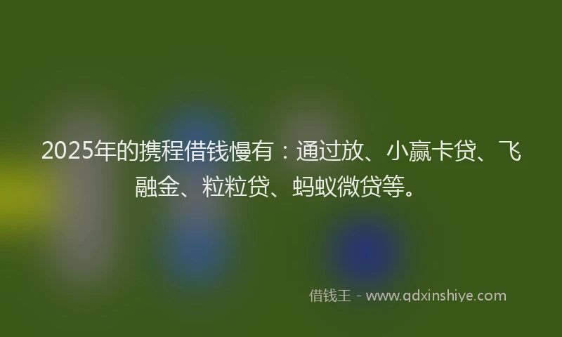 2025年的携程借钱慢有：通过放、小赢卡贷、飞融金、粒粒贷、蚂蚁微贷等。