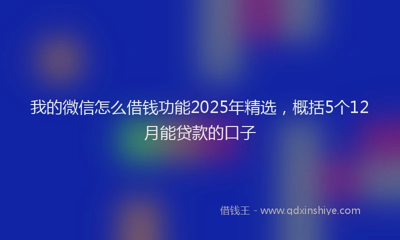我的微信怎么借钱功能2025年精选，概括5个12月能贷款的口子