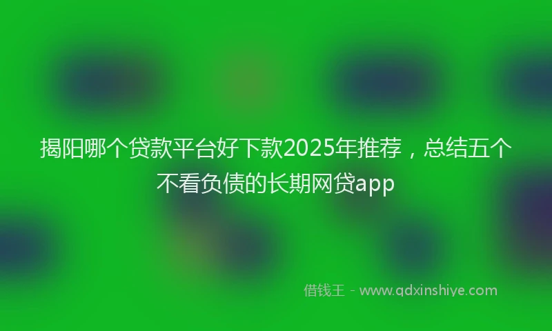 揭阳哪个贷款平台好下款2025年推荐，总结五个不看负债的长期网贷app