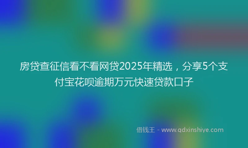 房贷查征信看不看网贷2025年精选，分享5个支付宝花呗逾期万元快速贷款口子