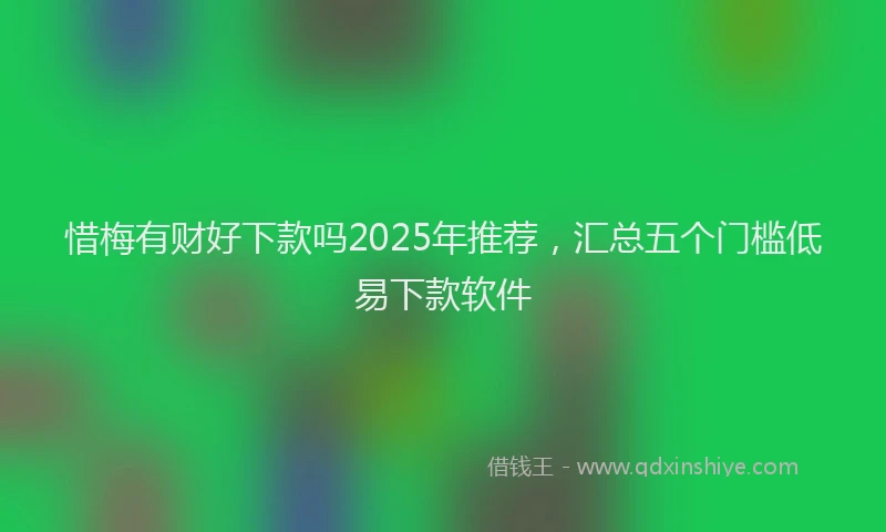 惜梅有财好下款吗2025年推荐，汇总五个门槛低易下款软件