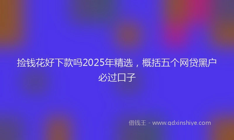捡钱花好下款吗2025年精选，概括五个网贷黑户必过口子