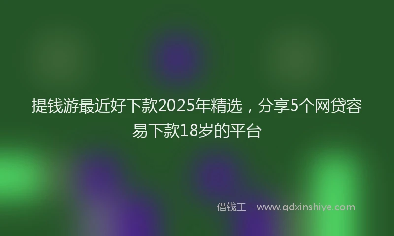 提钱游最近好下款2025年精选，分享5个网贷容易下款18岁的平台