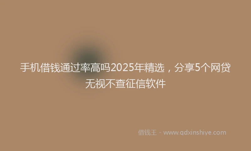 手机借钱通过率高吗2025年精选，分享5个网贷无视不查征信软件