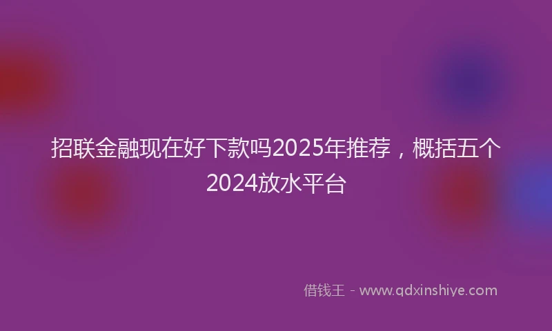 招联金融现在好下款吗2025年推荐，概括五个2024放水平台