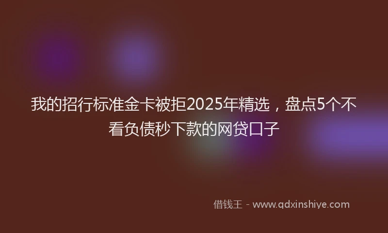 我的招行标准金卡被拒2025年精选，盘点5个不看负债秒下款的网贷口子
