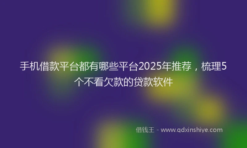 手机借款平台都有哪些平台2025年推荐，梳理5个不看欠款的贷款软件