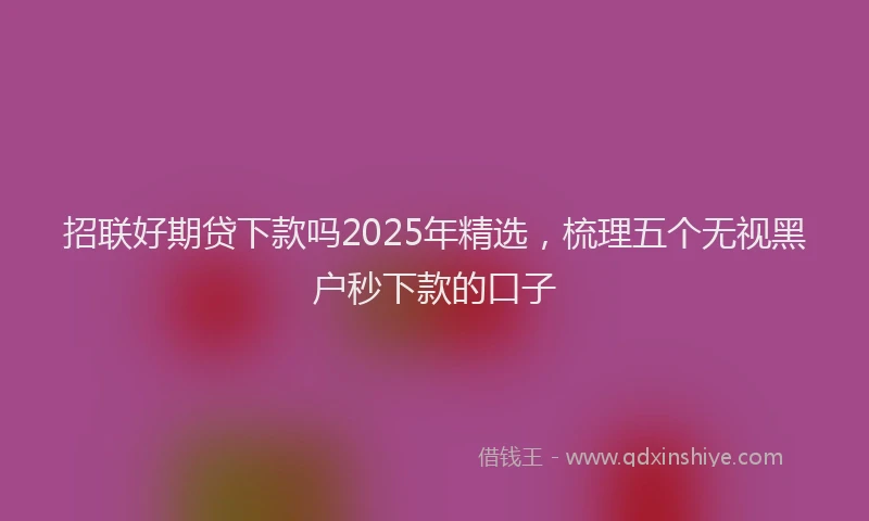 招联好期贷下款吗2025年精选，梳理五个无视黑户秒下款的口子