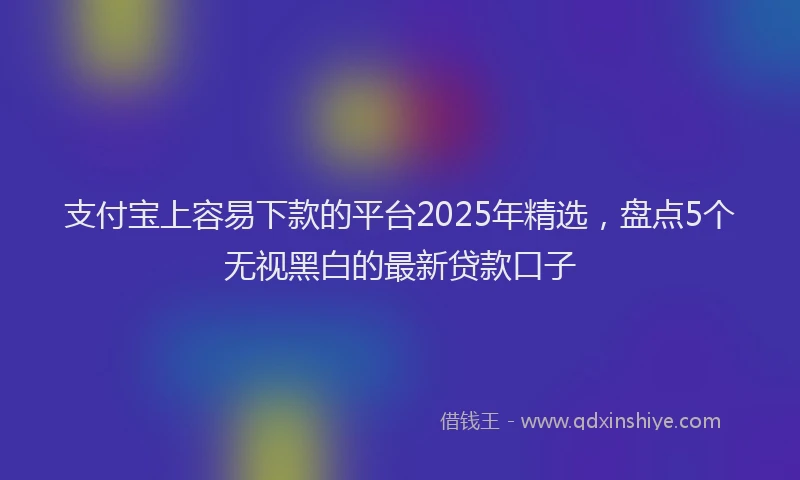 支付宝上容易下款的平台2025年精选，盘点5个无视黑白的最新贷款口子