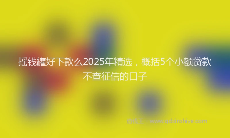 摇钱罐好下款么2025年精选，概括5个小额贷款不查征信的口子