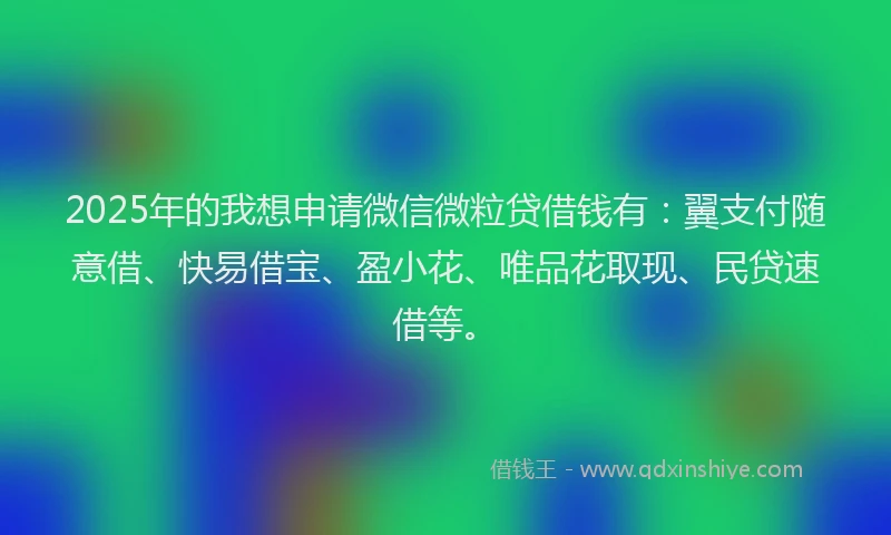 2025年的我想申请微信微粒贷借钱有：翼支付随意借、快易借宝、盈小花、唯品花取现、民贷速借等。