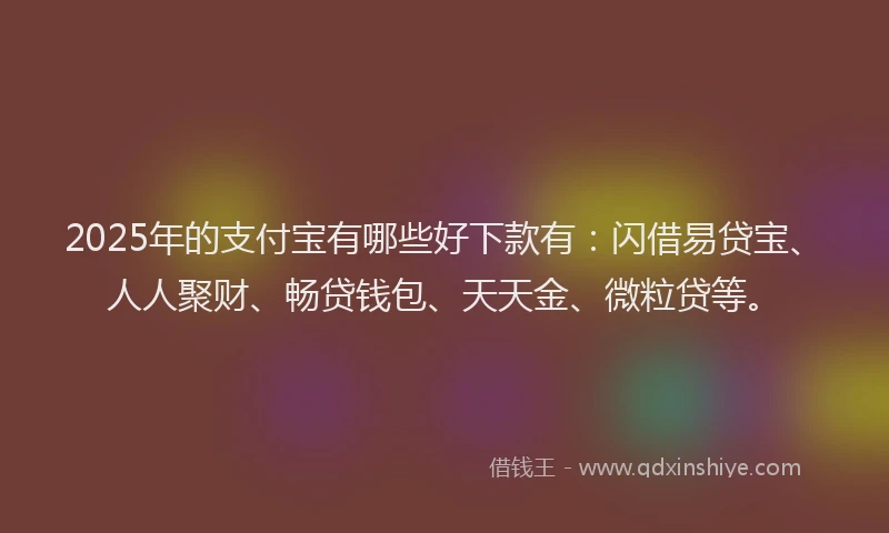 2025年的支付宝有哪些好下款有：闪借易贷宝、人人聚财、畅贷钱包、天天金、微粒贷等。