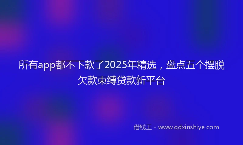 所有app都不下款了2025年精选，盘点五个摆脱欠款束缚贷款新平台