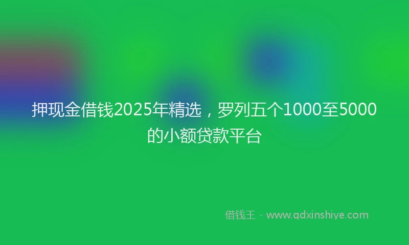 押现金借钱2025年精选，罗列五个1000至5000的小额贷款平台