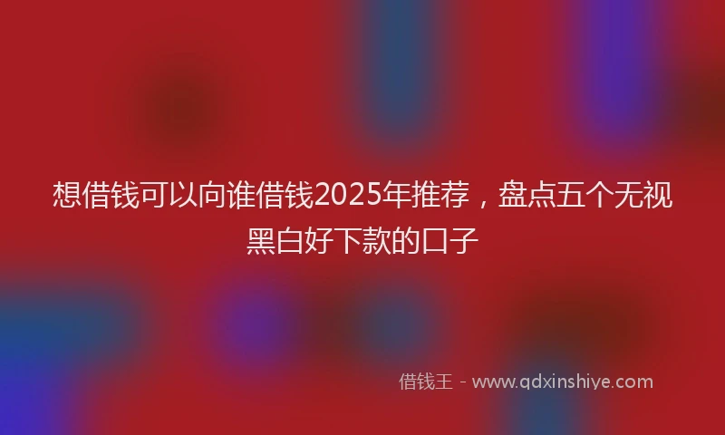想借钱可以向谁借钱2025年推荐，盘点五个无视黑白好下款的口子